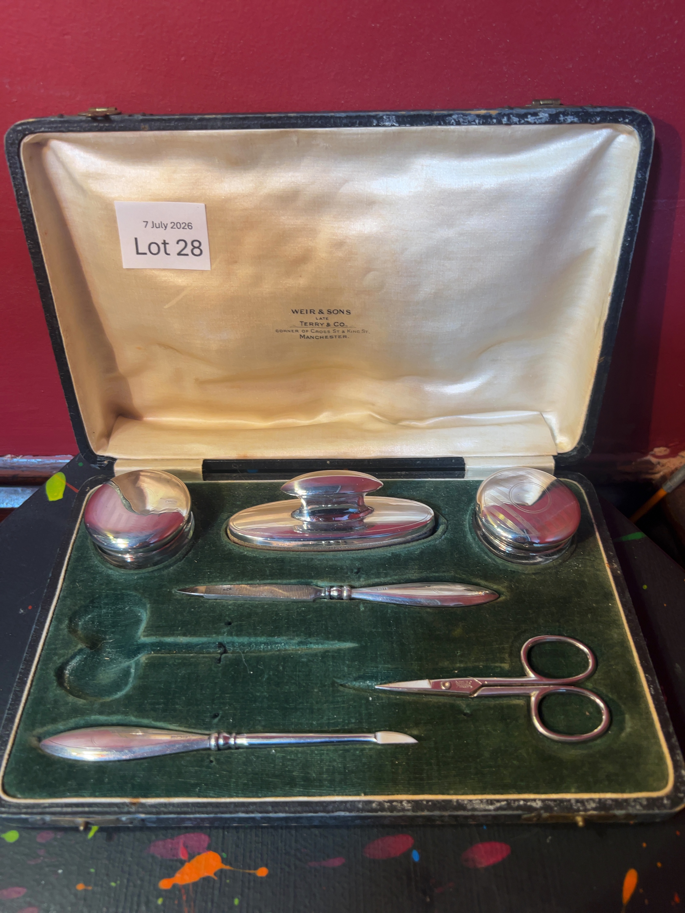 Cased Sterling Silver Manicure Set by S. Blanckensee & Son Ltd, Sheffield 1915
