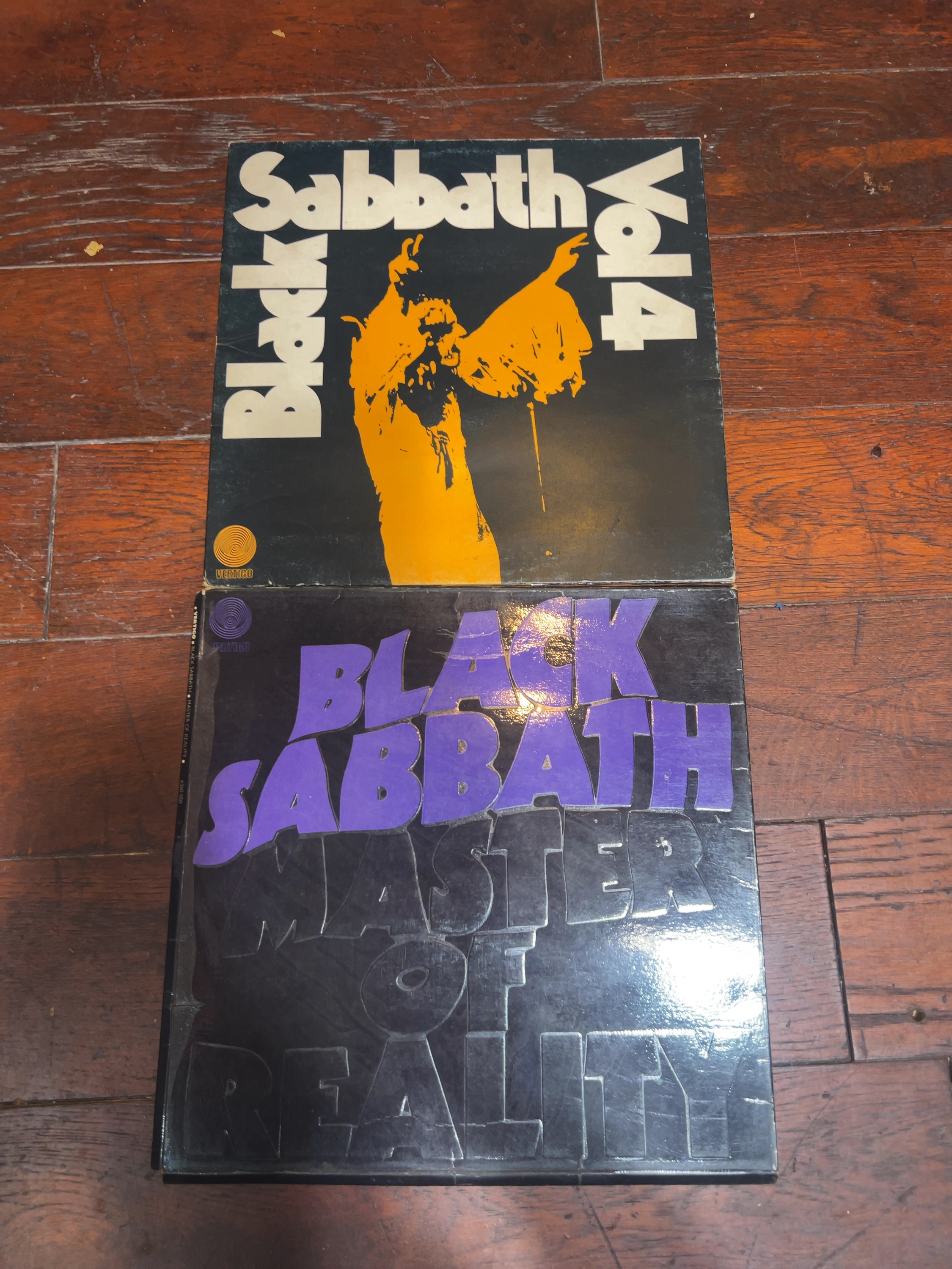 Two Black Sabbath Original UK Pressing Vinyl LP Records on the Vertigo Label
