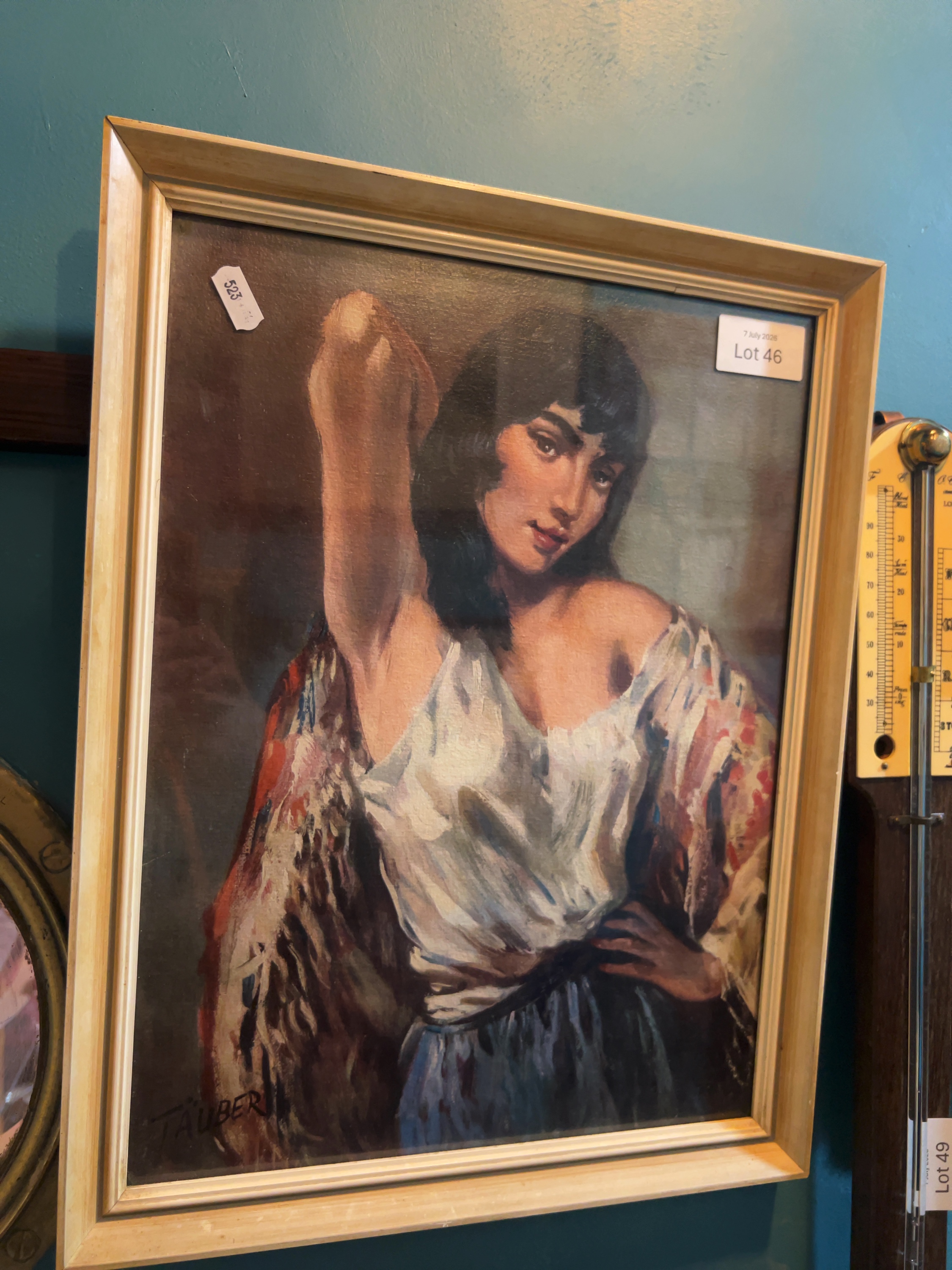 Signed TÄUBER, Mid-20th Century Portrait of a Gypsy Girl