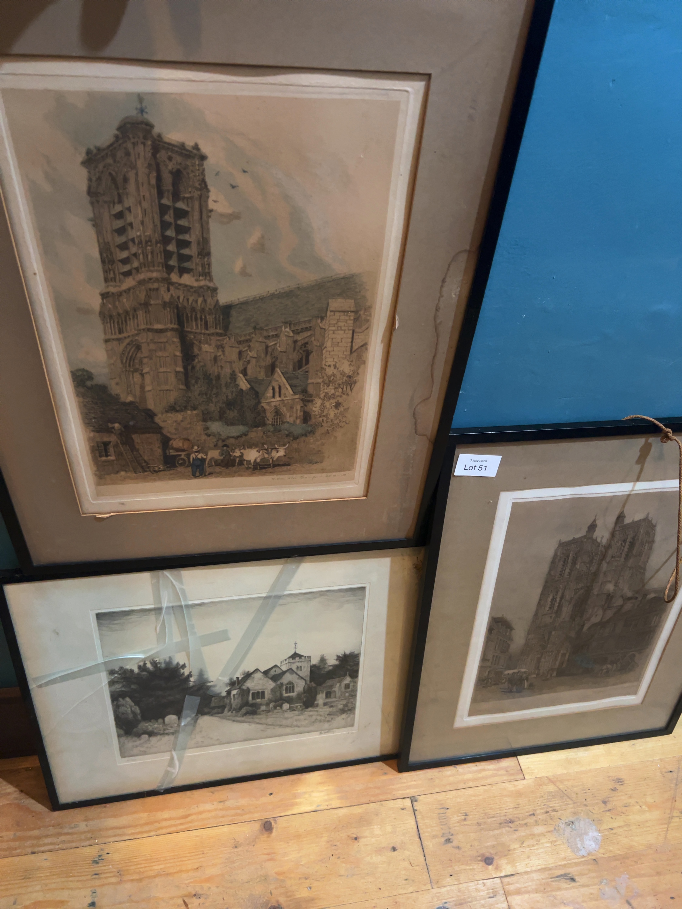 A Trio of Etchings Including Two Signed Examples by Thomas Hamilton Crawford 1860-1948
