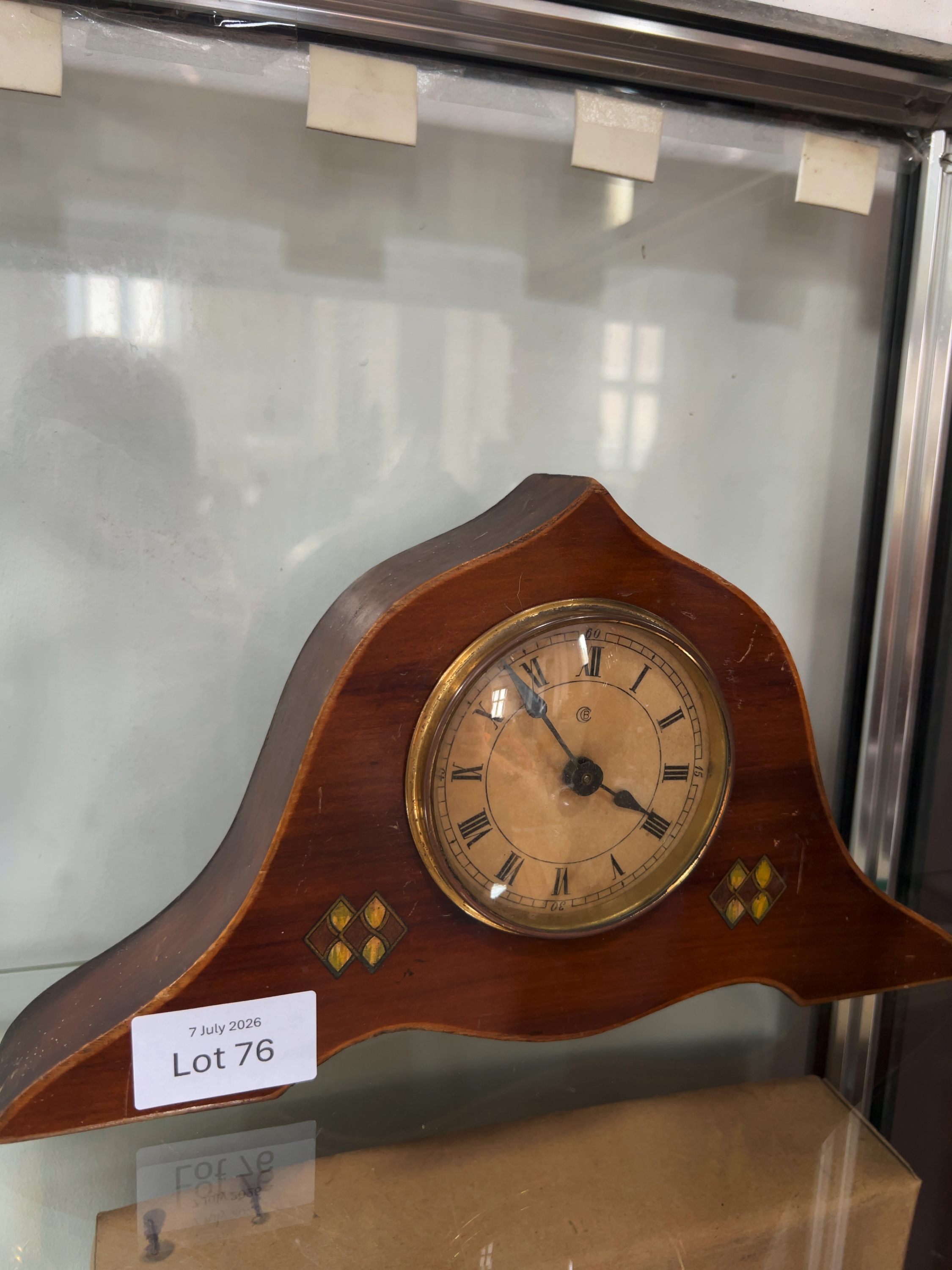 An Early 20th Century German Mahogany Mantel Clock by Badische Uhrenfabrik