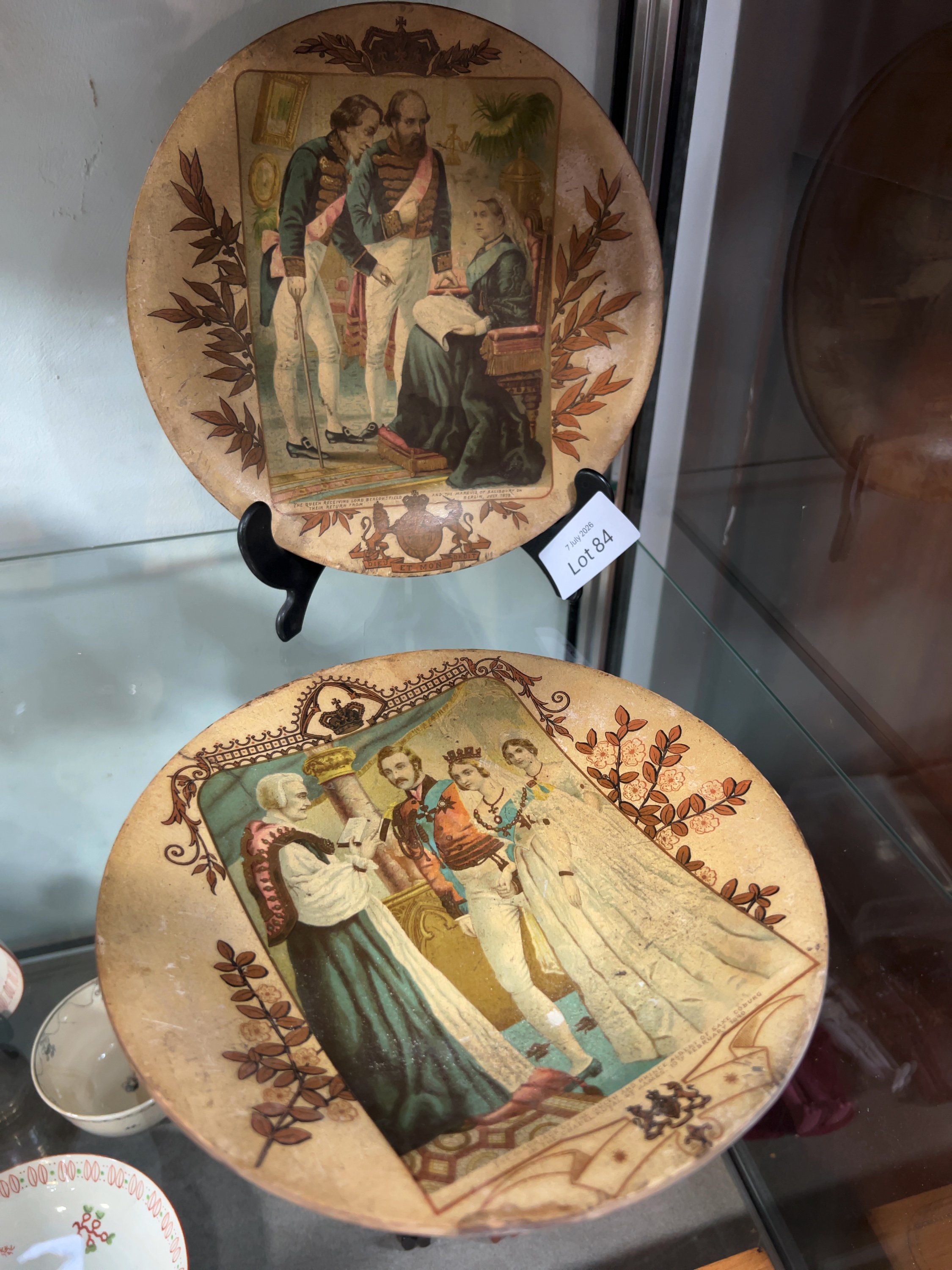 A Pair of Raphael Tuck and Sons Victorian Chromolithographic Commemorative Plaques