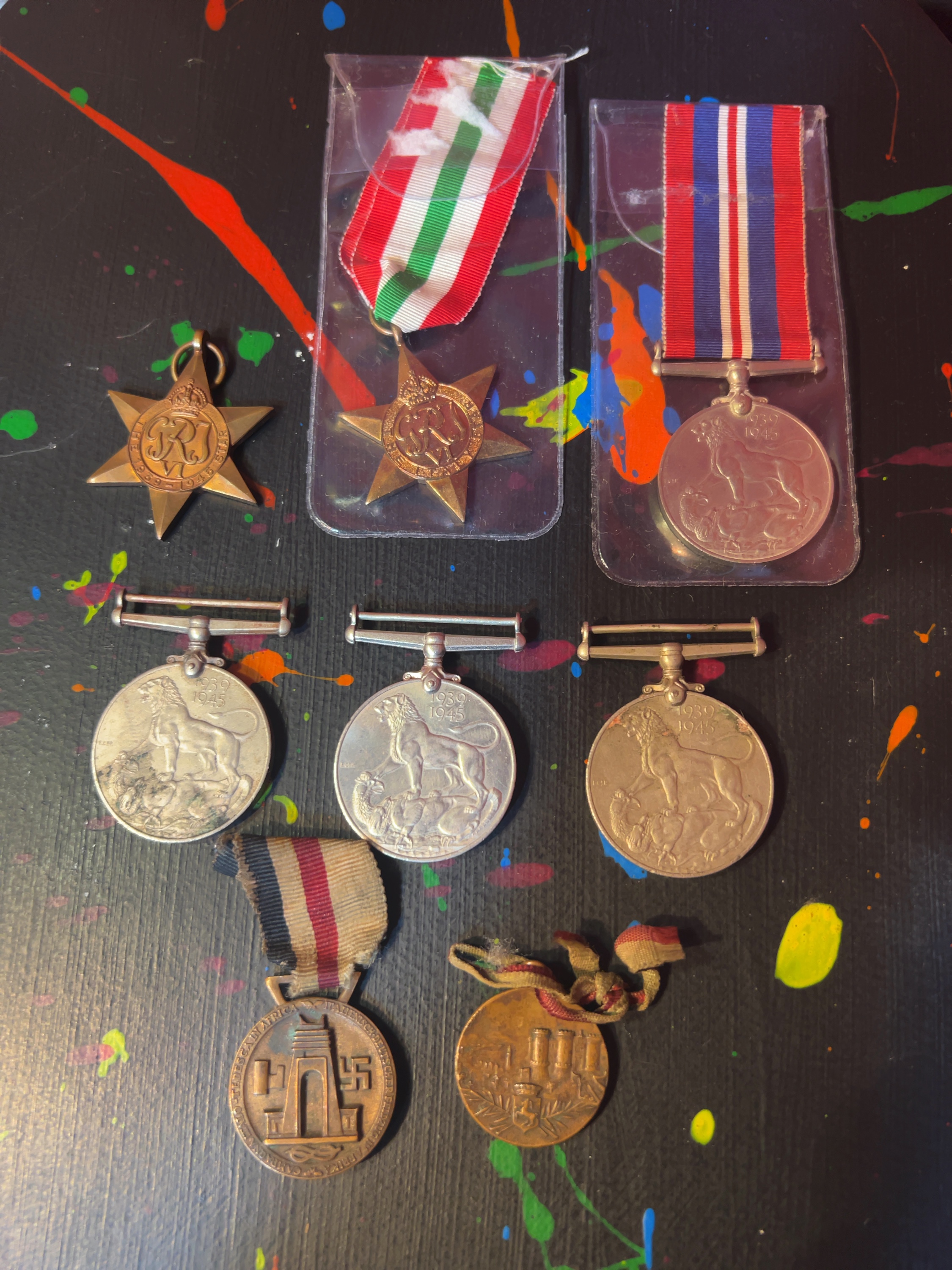 WWII British and Axis Commemorative and Campaign Medals assorted group