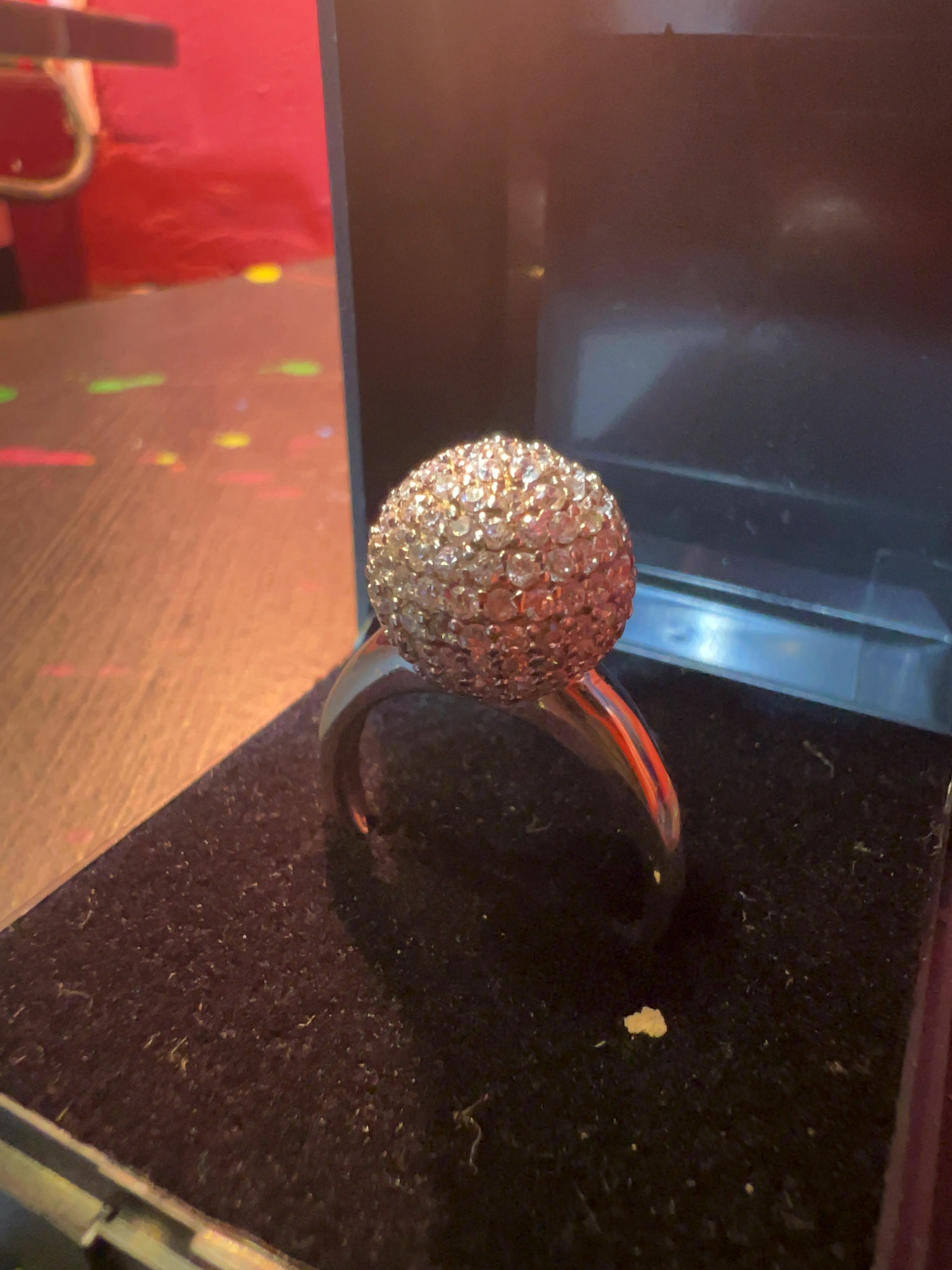 Sterling Silver and Pavé-Set Disco Ball Cocktail Ring