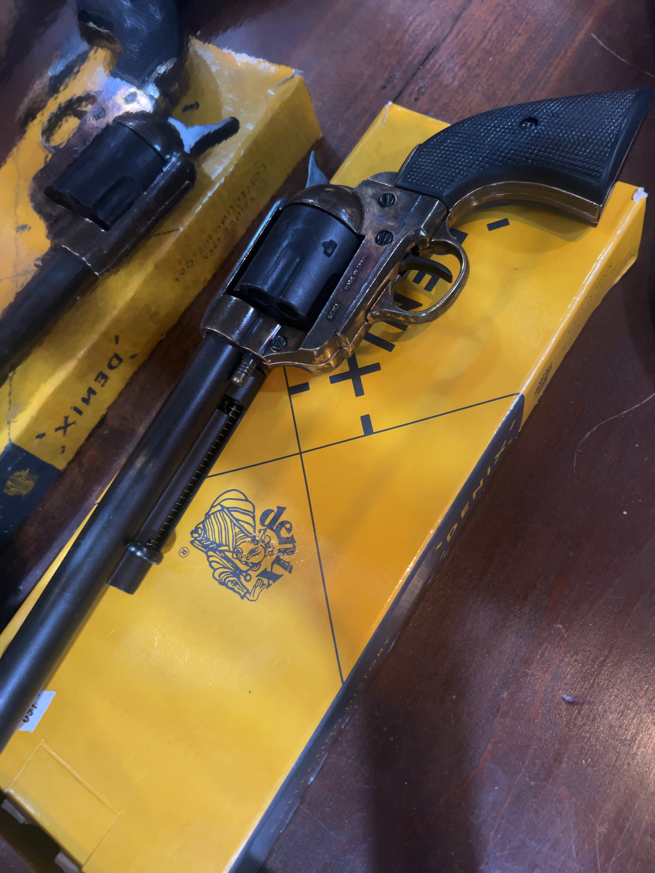 Vintage Denix M1873 Peacemaker-Style Replica Revolvers in Original Boxes