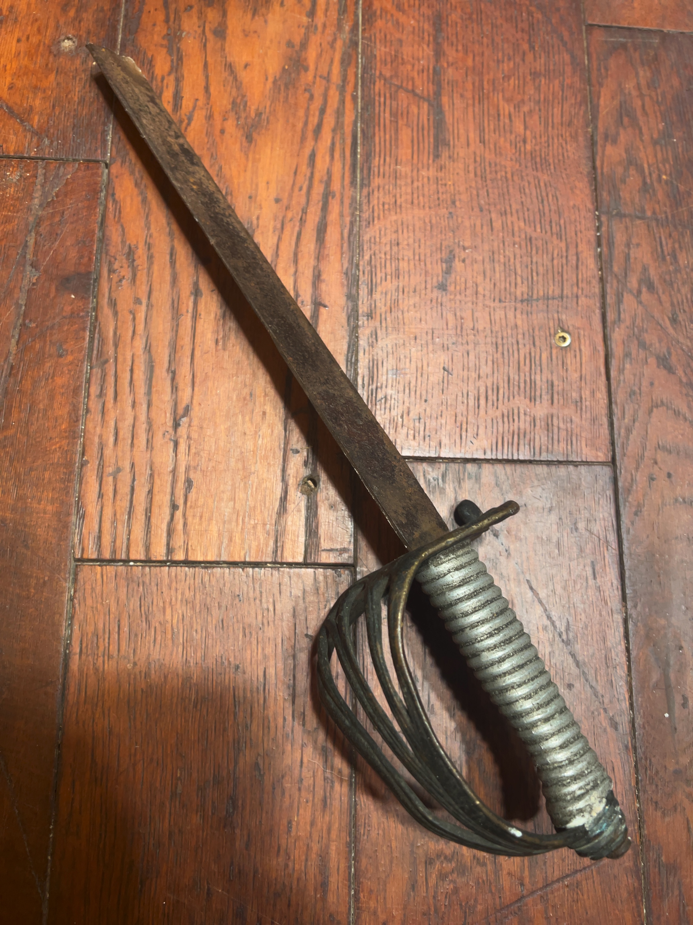 Victorian-Style Pierced Steel and Ribbed Iron Practice Sabre