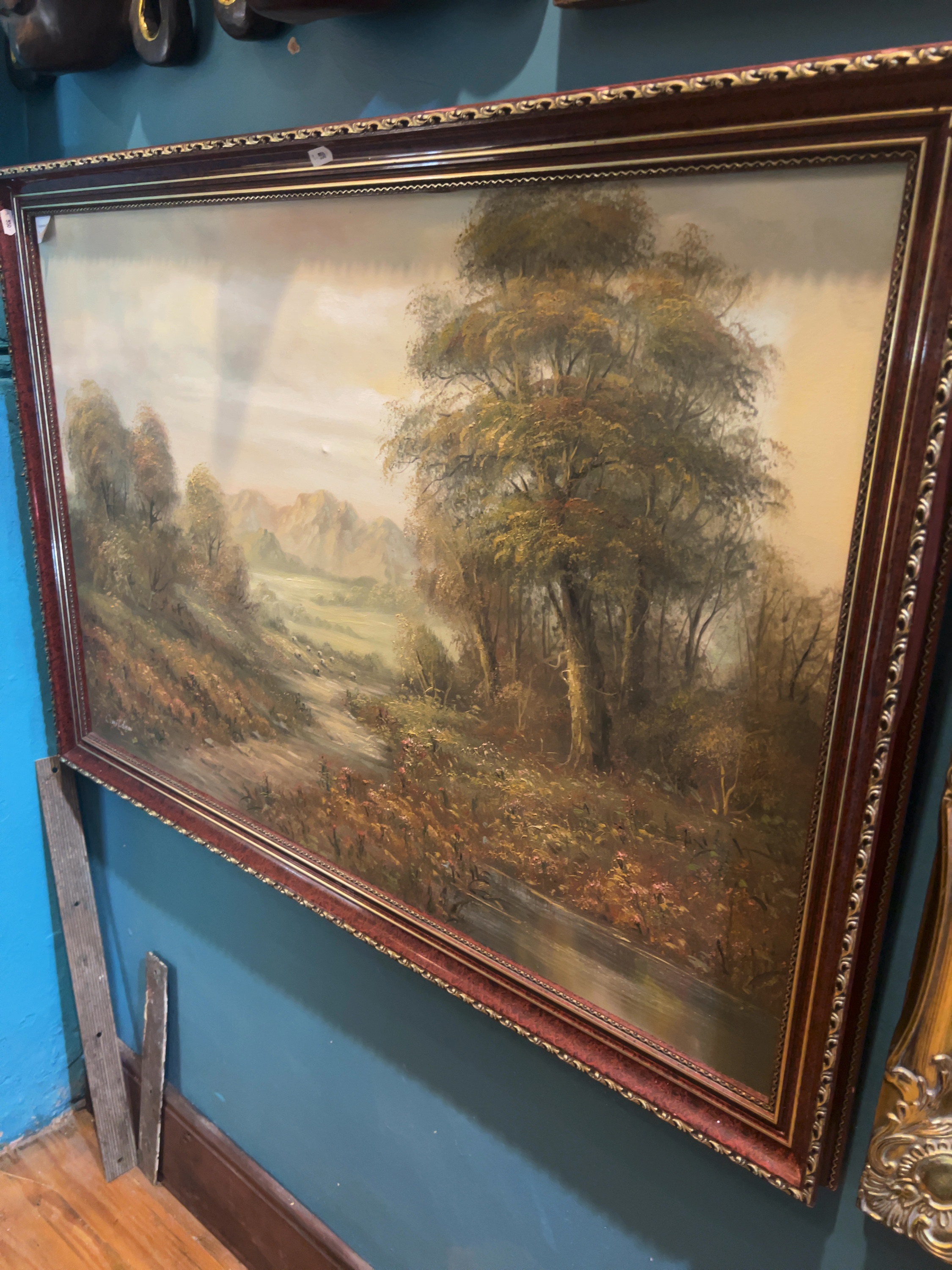 C. Wilder Traditional Pastoral Landscape Oil on Canvas Painting