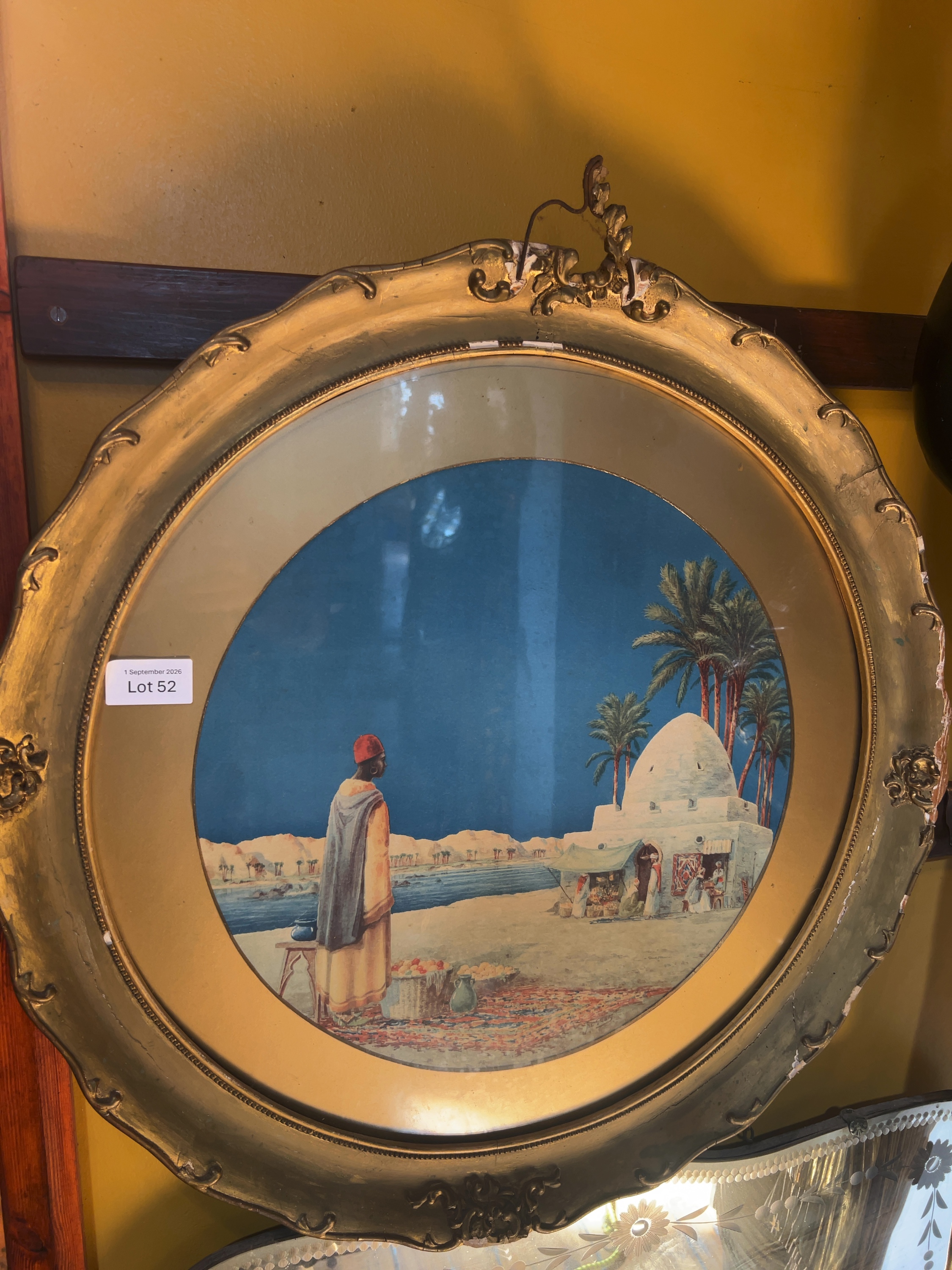 After M. Sherwin 'Orientalist River Scene' Gilt Framed Colour Print (Signed in the plate)