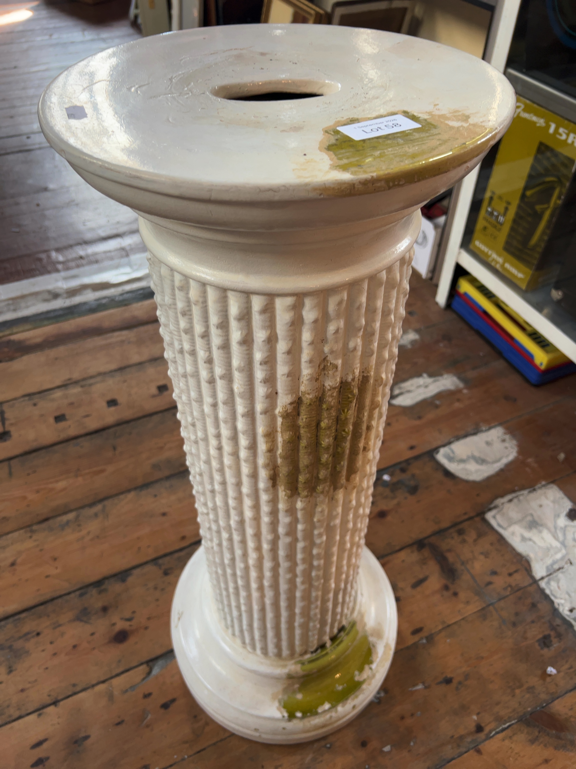 Late 19th-Century Burmantofts Faience Glazed Earthenware Column Pedestal