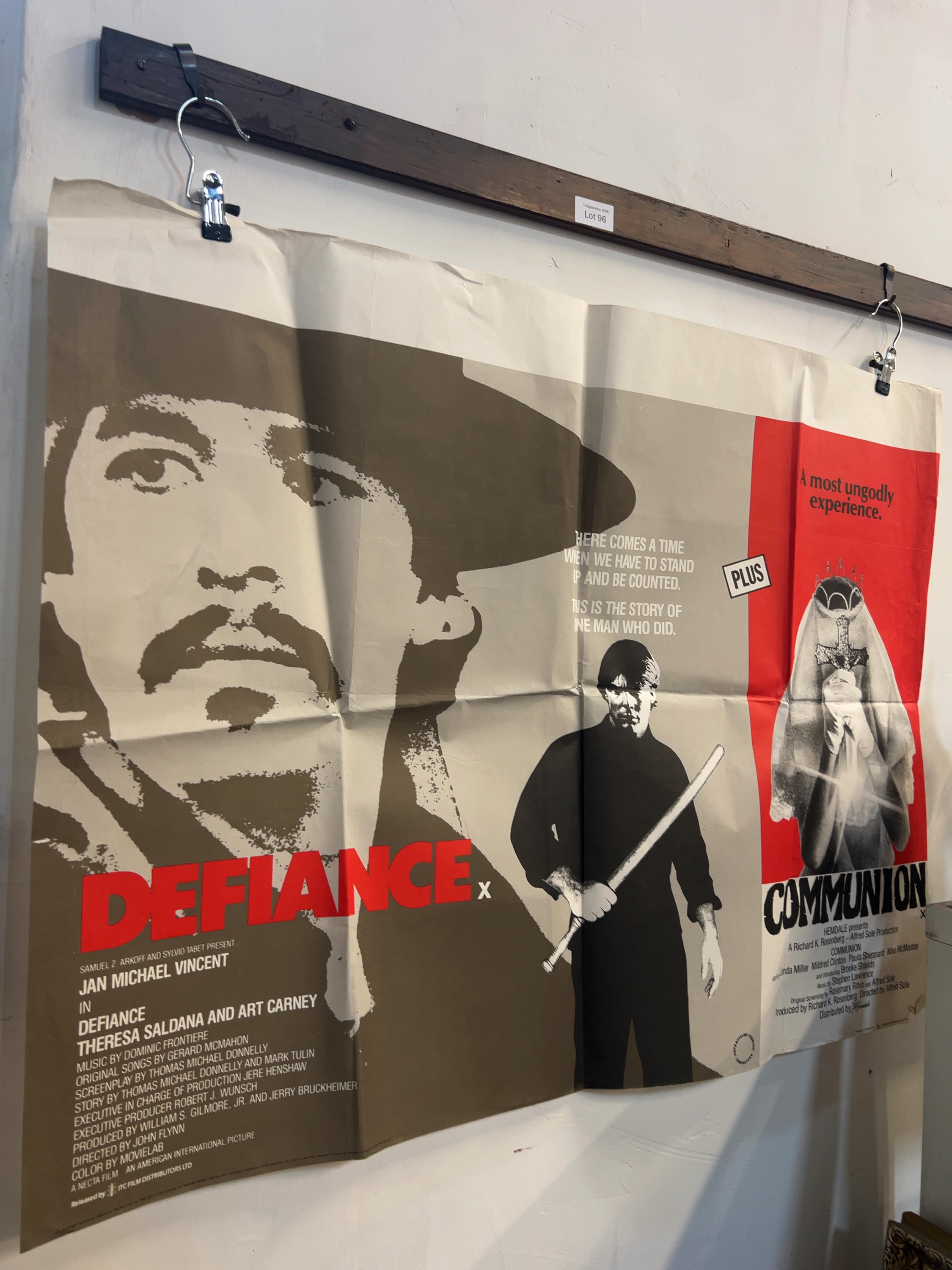 Original UK Double-Bill Quad Cinema Poster for 'Defiance' and 'Communion'