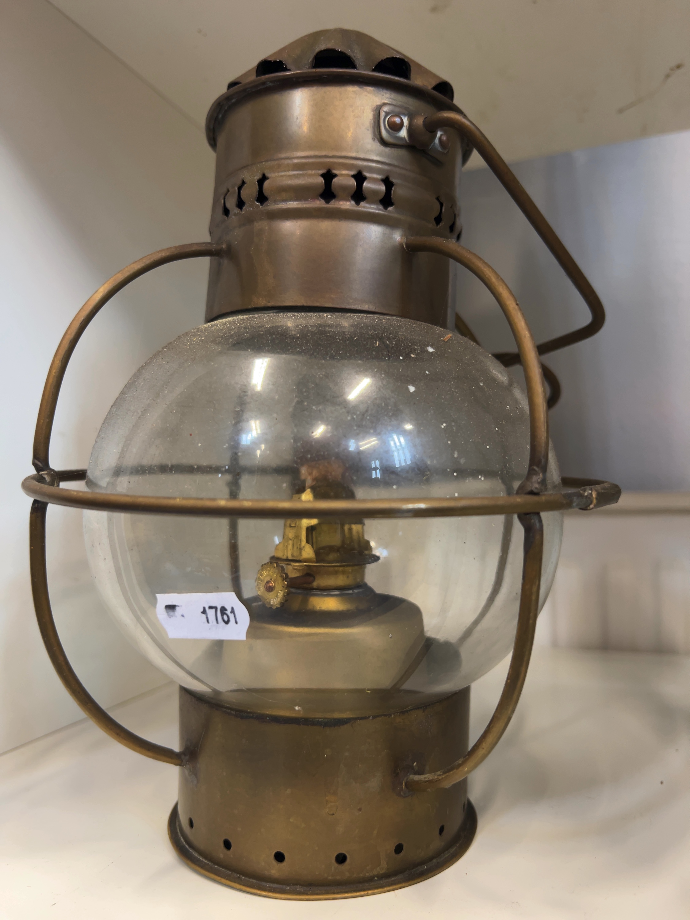 Vintage British Brass Nautical-style Onion Lantern