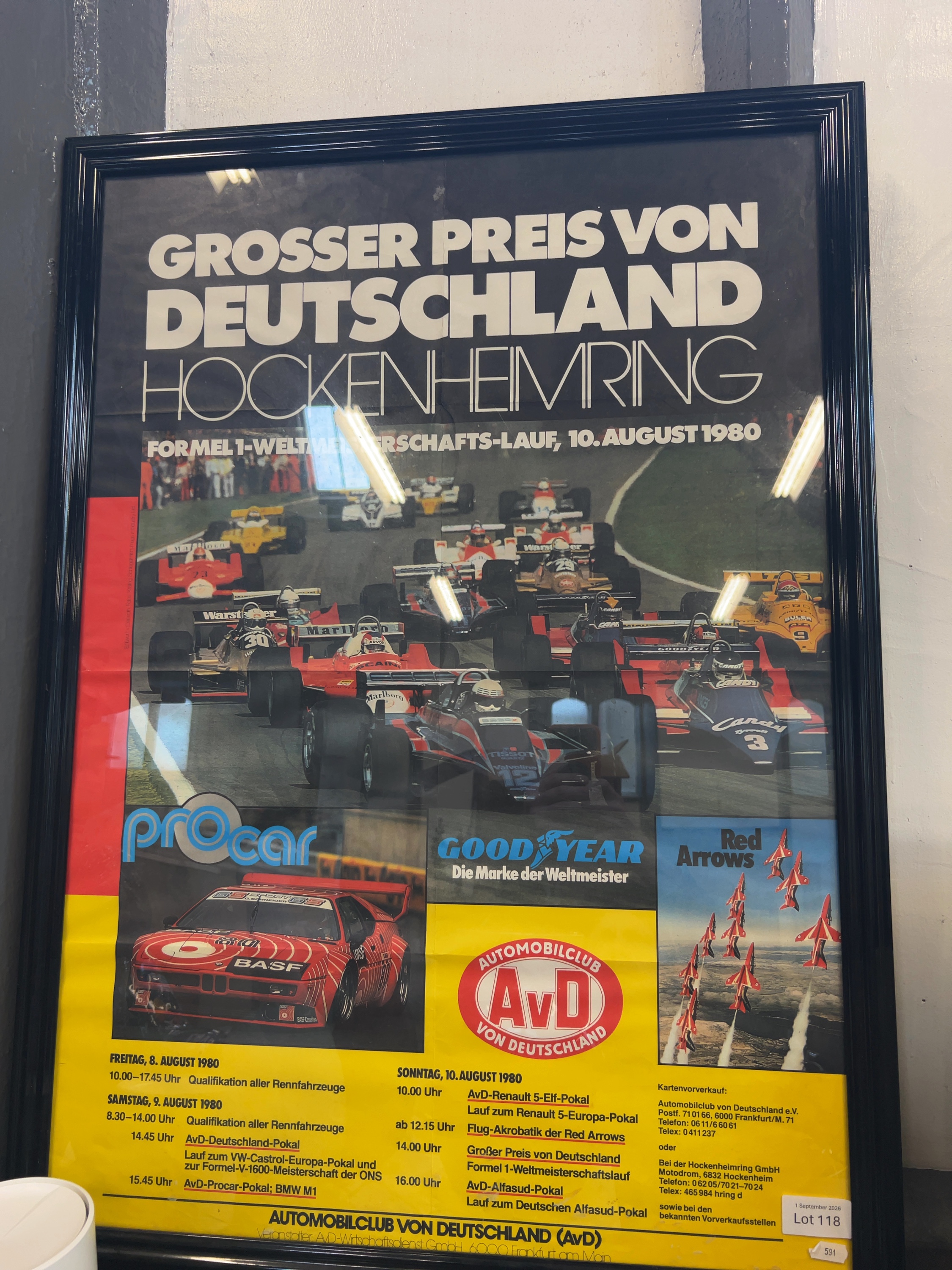 1980 Automobilclub von Deutschland German Grand Prix Hockenheimring Official Event Poster