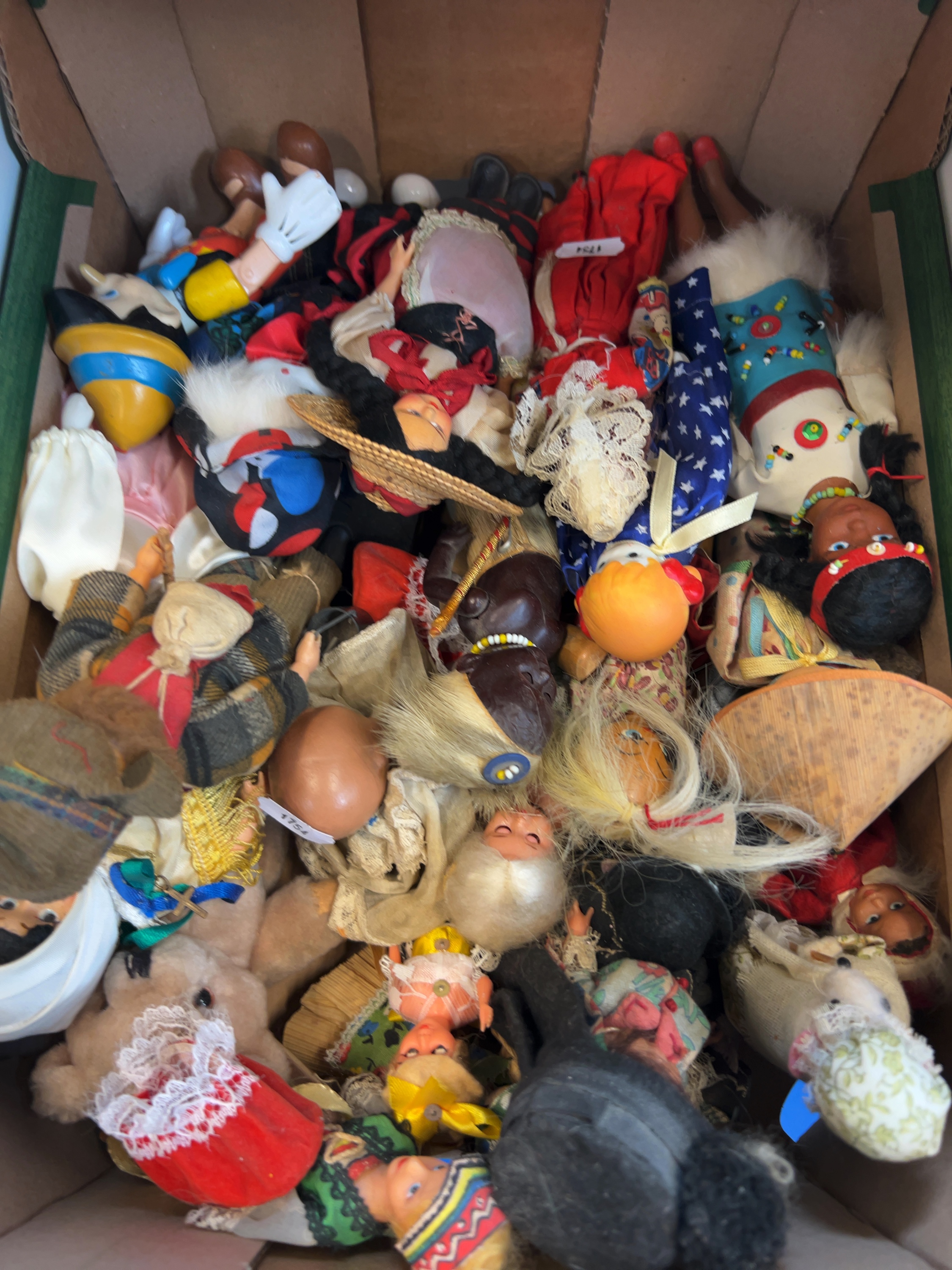 Approx. 25-30 Vintage Assorted International Souvenir and Character Dolls