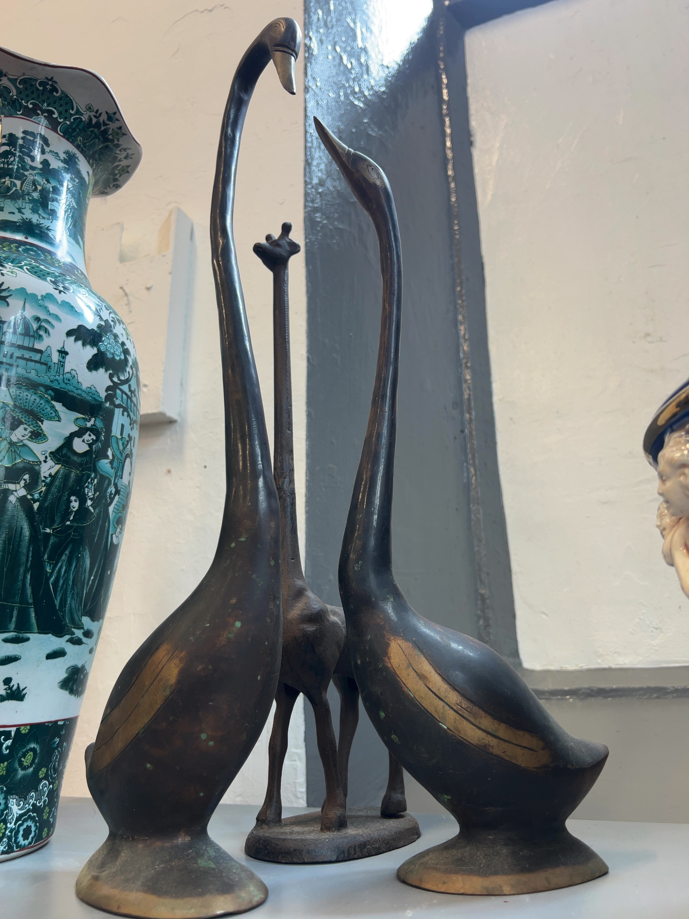 Three Mid-Century Modern Design Stylized Brass and Cast Metal Animal Figurines