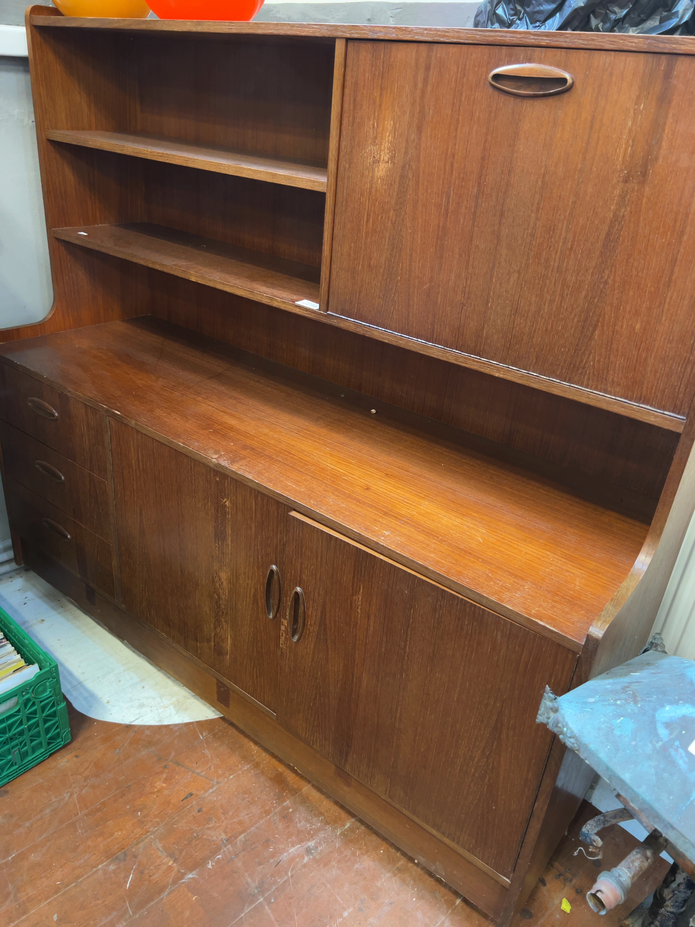 Mid-Century Modern Teak Highboard Sideboard