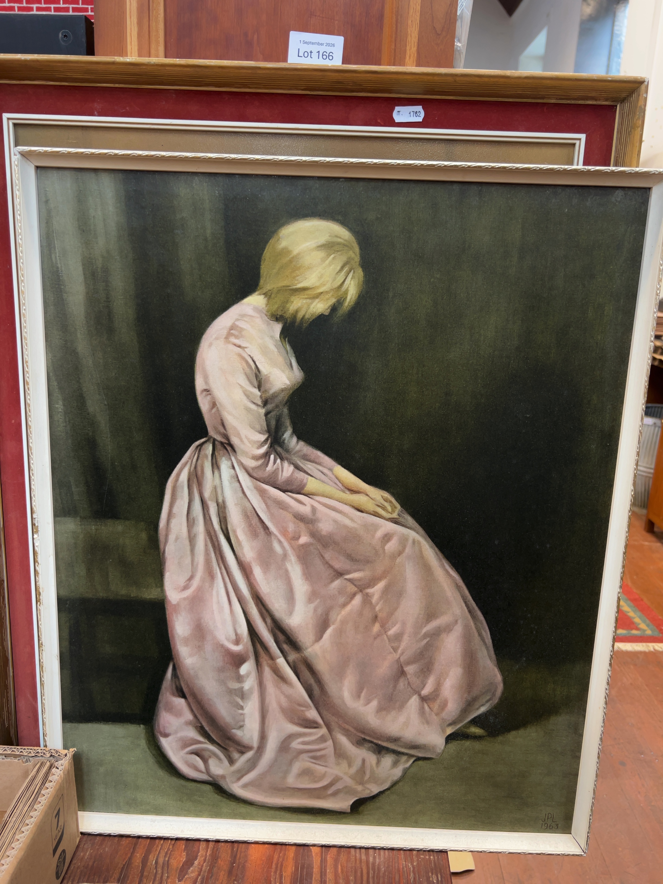 Two Mid-20th-Century Works including Joanne Pemberton-Longman The Secret and a Textured Portrait Print