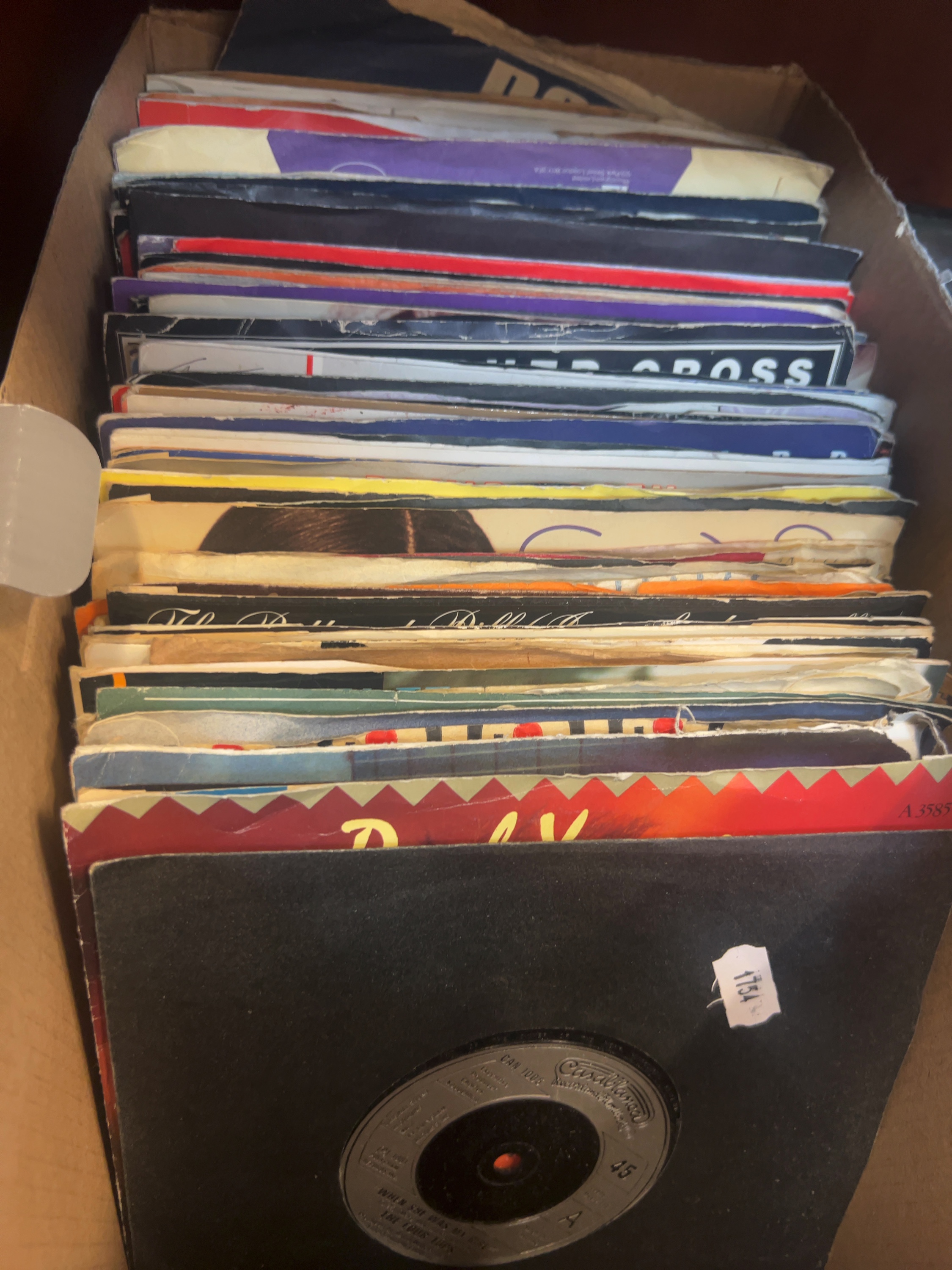 Approx. 50-60 Vinyl 7-Inch 45 RPM Singles Inc. The Jam, Crystal Gayle, and The Four Tops