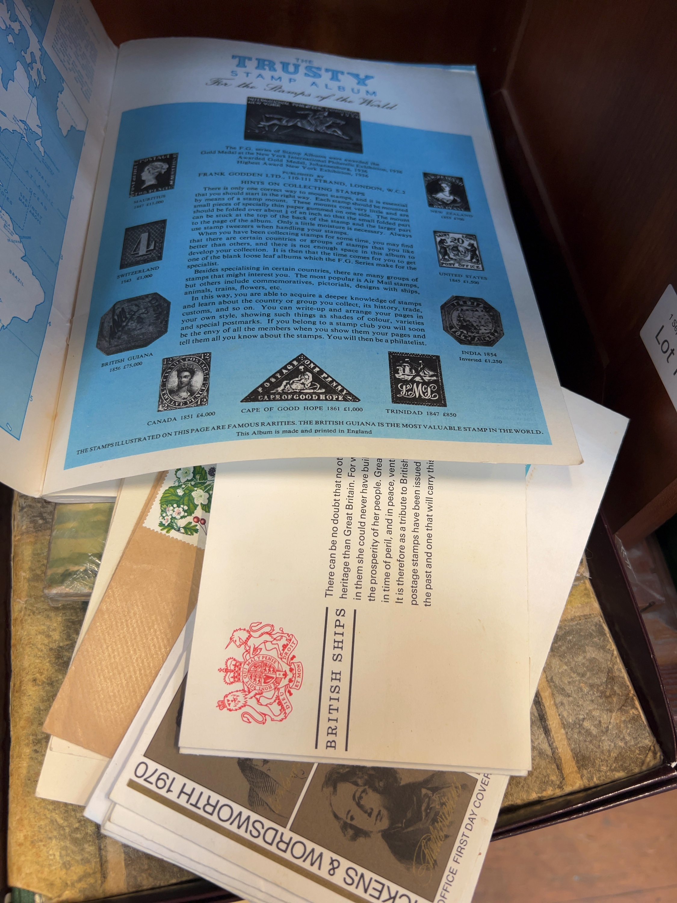 Mid-20th-century Frank Godden Ltd. Trusty Stamp Album and Philatelic Collection Inc. UK, DE, and IN Issues
