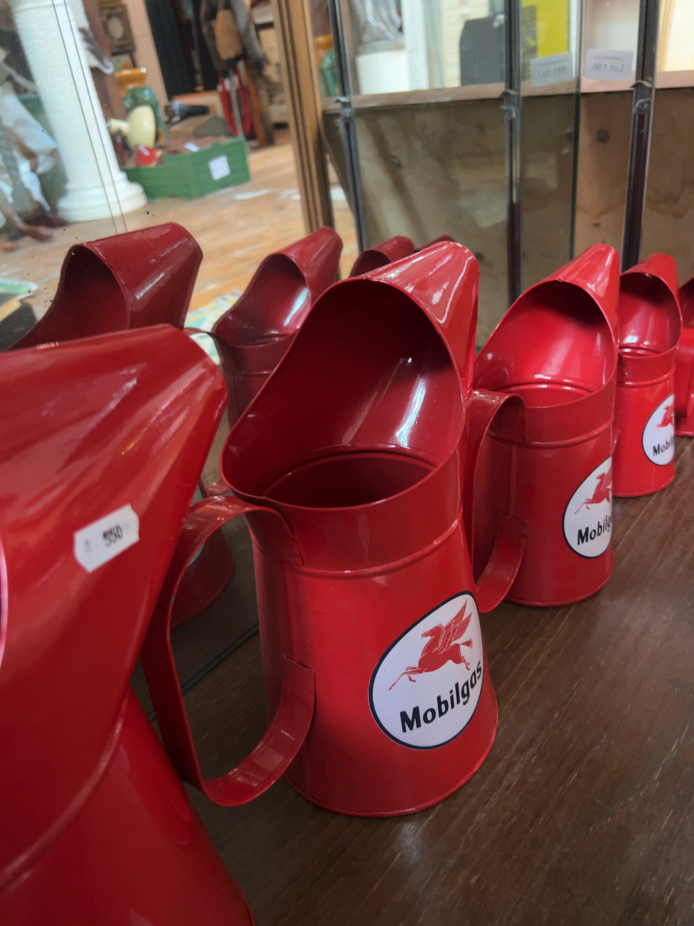 Five Contemporary Mobilgas Graduated Oil Pourers