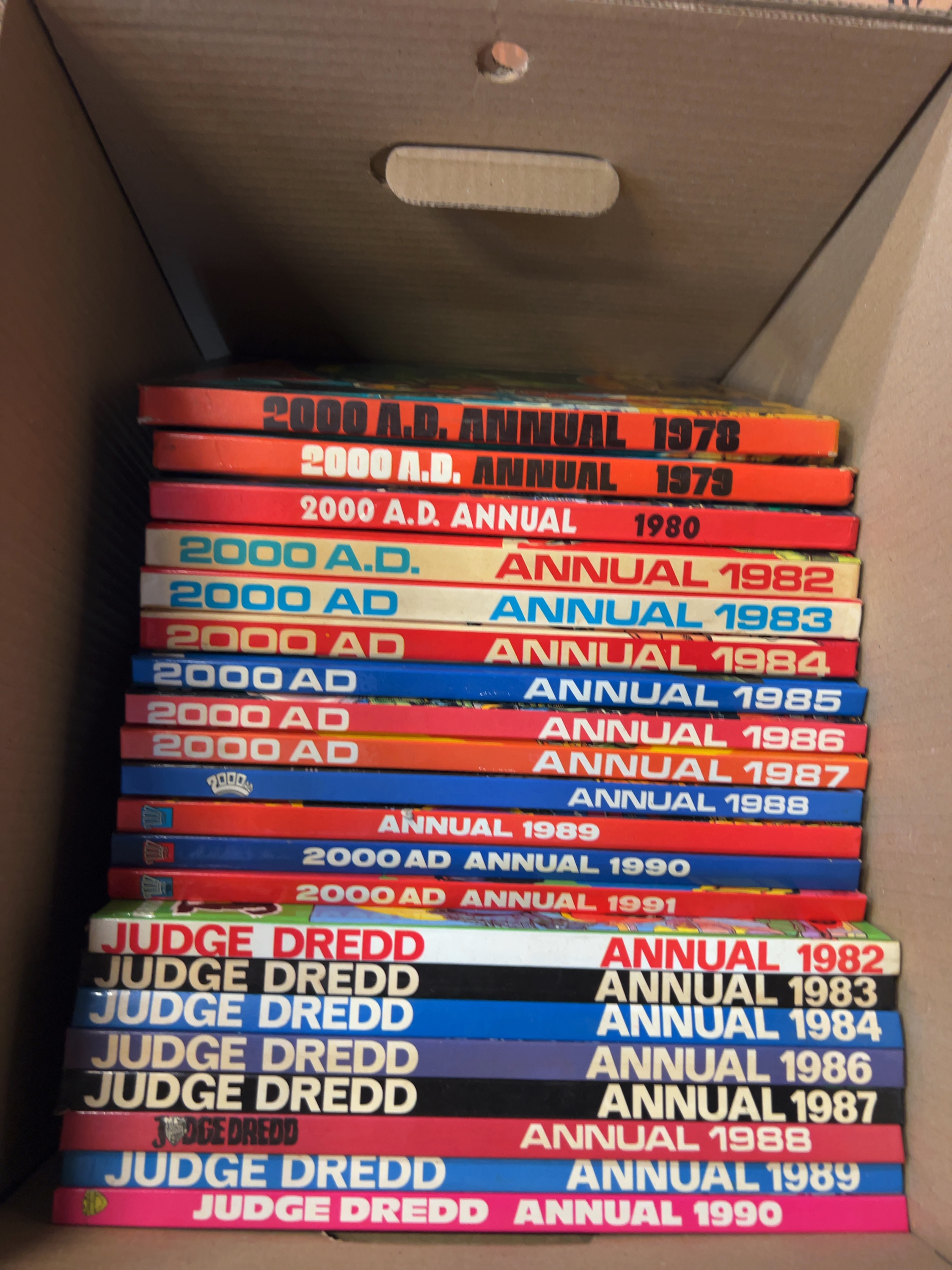 Twenty-one Fleetway Publications 2000 A.D. and Judge Dredd Hardback Comic Annuals inc. 1978 Premiere Issue