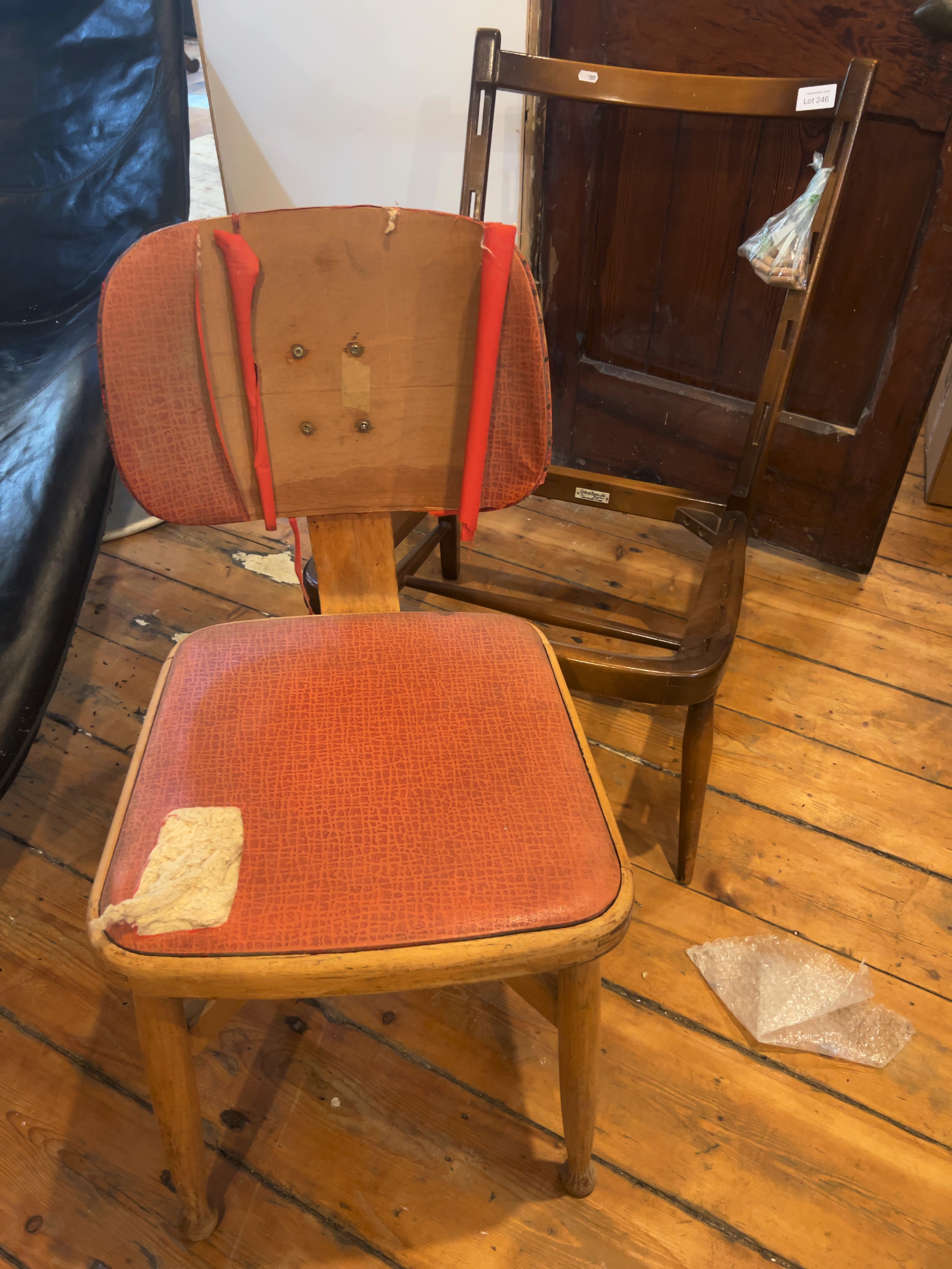 Two Mid-Century Wood Chairs including an Ercol Frame