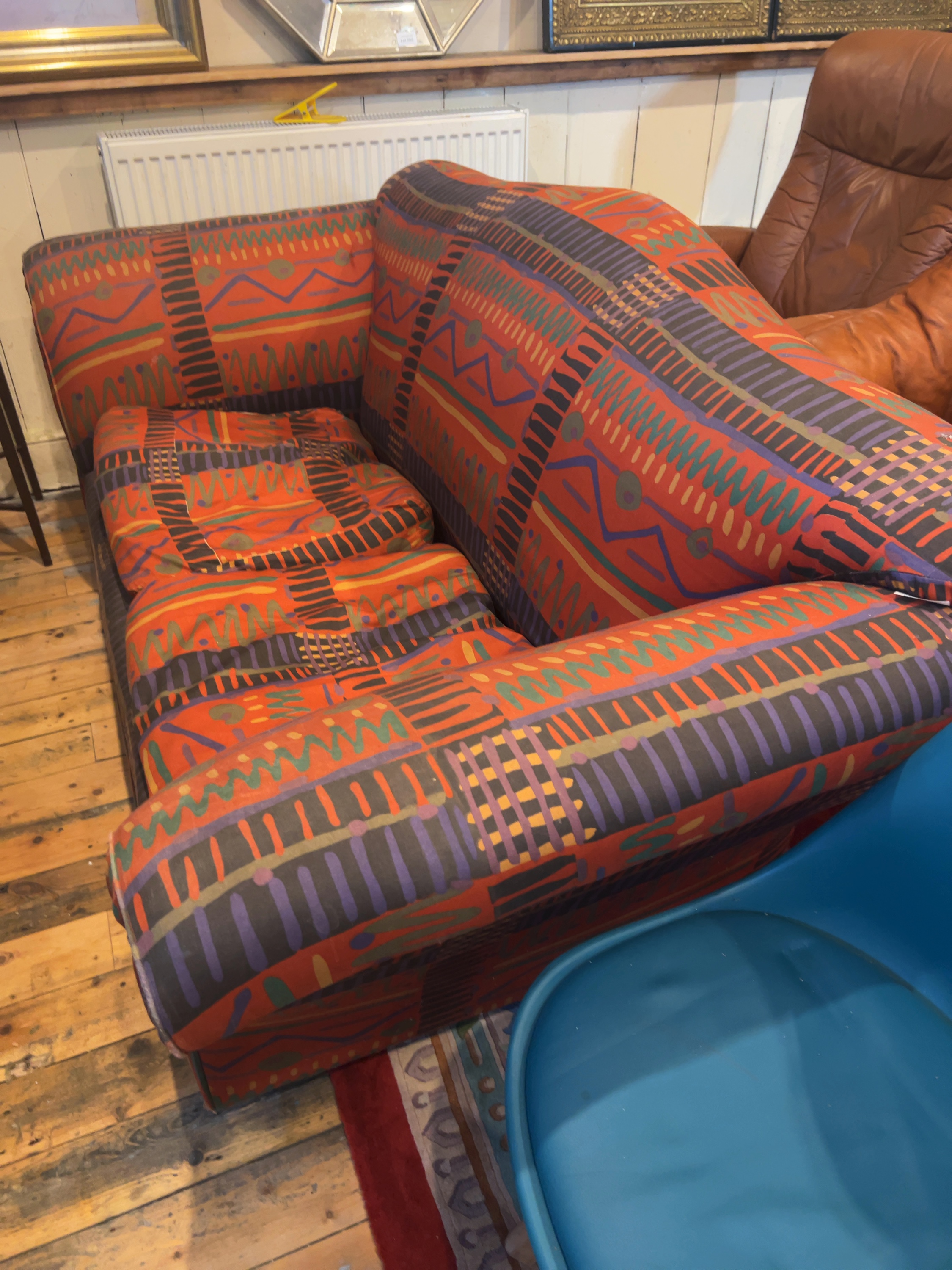 Post-Modern Upholstered Two-Seater Sofa