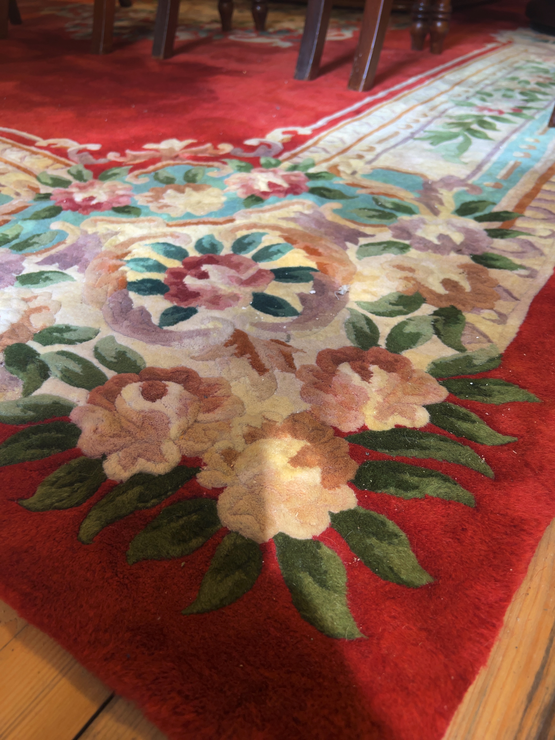 Late 20th-century Chinese Aubusson-Style Hand-Tufted Wool Rug
