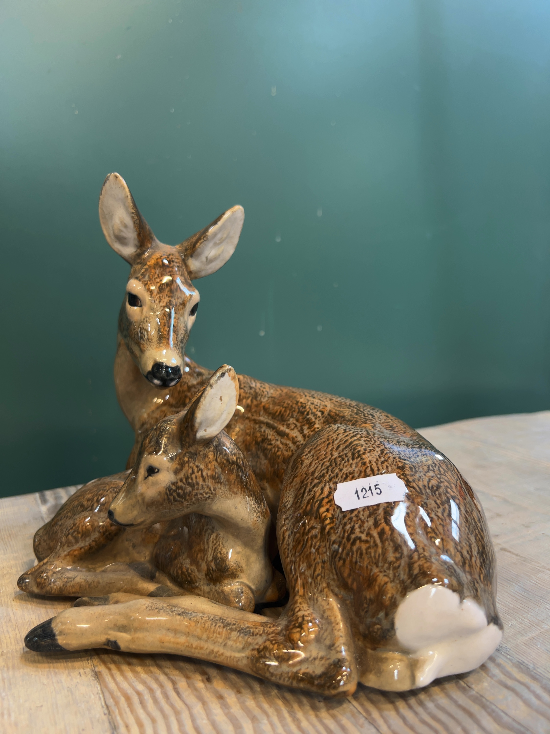 Mid-20th Century Royal Belvedere Vienna Ceramic Doe and Fawn Group