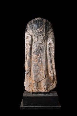 CHINESE STONE TORSO OF BODHISATTVA. Northern Wei Dynasty, Ca. AD 386-534. A torso of bodhisattva 