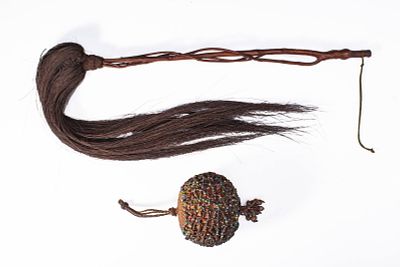 GROUP OF DIVINATION OBJECTS. Ca. 19th - early 20th century AD. A group consisting of a Buddhist 