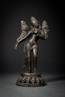 NEPALESE BRONZE FIGURE OF PADMAPANI. Ca. 19th century AD. A cast bronze figure of Padmapani, the 