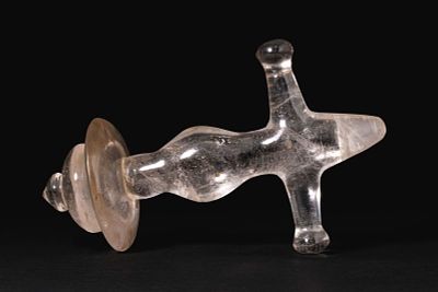 ISLAMIC ROCK CRYSTAL TULWAR HILT. Ca. 18th - 20th century AD. A rock crystal tulwar hilt with a 