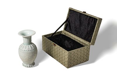 CHINESE QINGBAI VASE. Song Dynasty, Ca. AD 960 - 1279. A qingbai vase of globular body rising 