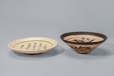 TWO CHINESE CIZHOU DISH AND BOWL. Jin/Yuan Dynasty, Ca. 12th-14th century AD. A group of two 