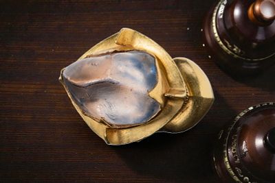 IMPORTANT MEDIEVAL SOLID HIGH KARAT GOLD RING WITH LARGE SAPPHIRE - 34 GRAMS. Ca. AD 700 - 1000 