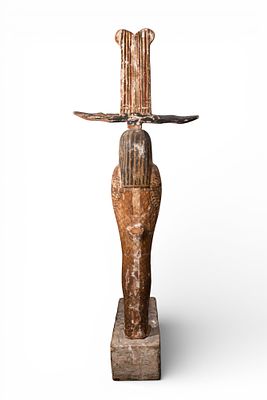 EGYPTIAN WOODEN PTAH-SOKAR-OSIRIS. Late Period, Ca. 664 - 332 BC A composite wooden statuette of 