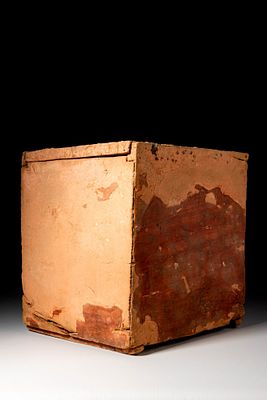 EGYPTIAN WOODEN BOX. Late Period, Ca. 664 - 332 BC. A rectangular box constructed from plain 