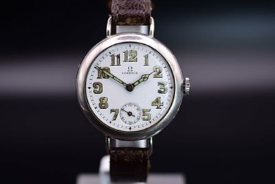 Omega Military Trench Watch 1916 WWI Sterling Silver Radium Dial Historically Significant. 1916BT 