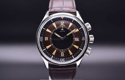 Jaegar LeCOULTRE Memovox Polaris Ref. E859 Tropical Dial Wristwatch Date Alarm C.1968. C. 1968AA 