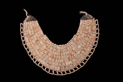 STUNNING EGYPTIAN FAIENCE PECTORAL COLLAR. Middle Kingdom, Ca. 2055 - 1790 BC. A broad faience 