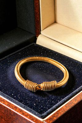 STUNNING EGYPTIAN SOLID HIGH KARAT GOLD BRACELET - PUBLISHED. Late Period, Ca. 664 - 332 BC. A 