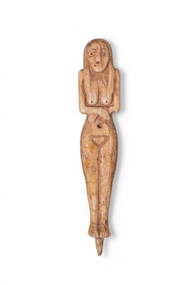 EGYPTIAN PREDYNASTIC IVORY FEMALE FIGURINE. Predynastic, Naqada I Period, Ca. 4000 - 3100 BC. An 