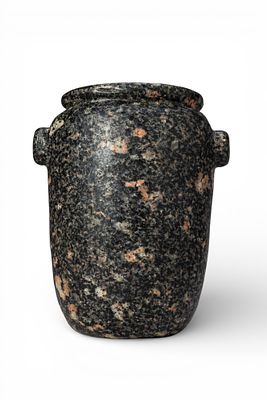 LARGE EGYPTIAN GRANITE STONE JAR. Old Kingdom, Ca. 2600 - 2200 BC. A granite jar with an ovoid 
