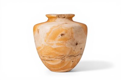 ICONIC EGYPTIAN OLD KINGDOM ALABASTER JAR. Old Kingdom, Ca. 2600 - 2200 BC. An alabaster jar 