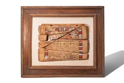 EGYPTIAN PAINTED WOODEN COFFIN PANEL OF NEFER-KA. Middle Kingdom, 12th Dynasty, Ca. 1994 - 1781 