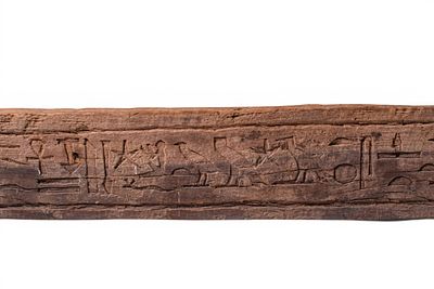 EGYPTIAN INSCRIBED WOODEN SARCOPHAGUS PANEL OF ANKH-SEMA-TAWY. test