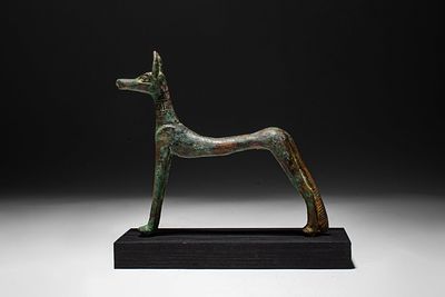 EGYPTIAN BRONZE FIGURE OF WEPWAPET. Third Intermediate Period to Late Period, Ca. 700 - 332 BC. 