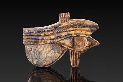 RARE EGYPTIAN STONE WEDJAT EYE AMULET. Late Period, Ca. 664 - 332 BC. A stone wedjat eye amulet 