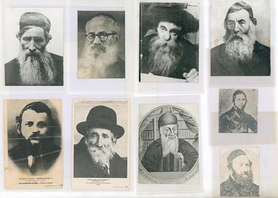 A Group of Vintage Pictures of Various Rabbanim and Rebbes. A collection of nine vintage 