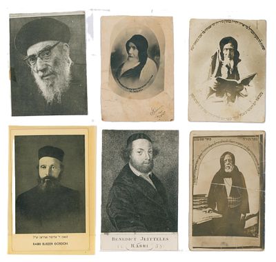 A Group of Vintage Photos and Postcards of Sephardi Rabbanim. A collection of six vintage 